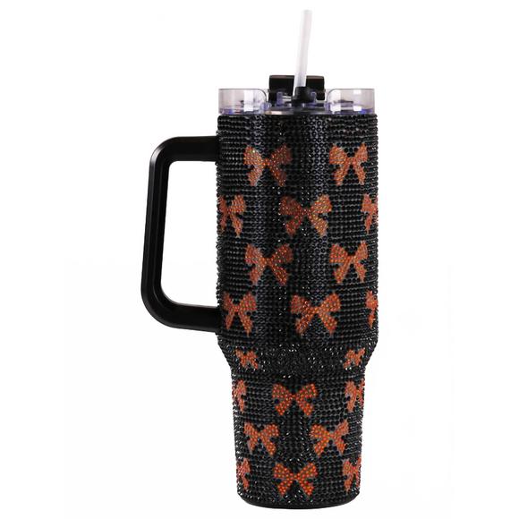 NEW SIMPLY SOUTHERN 30 oz sequin tumbler in bow black - Picture 1 of 1